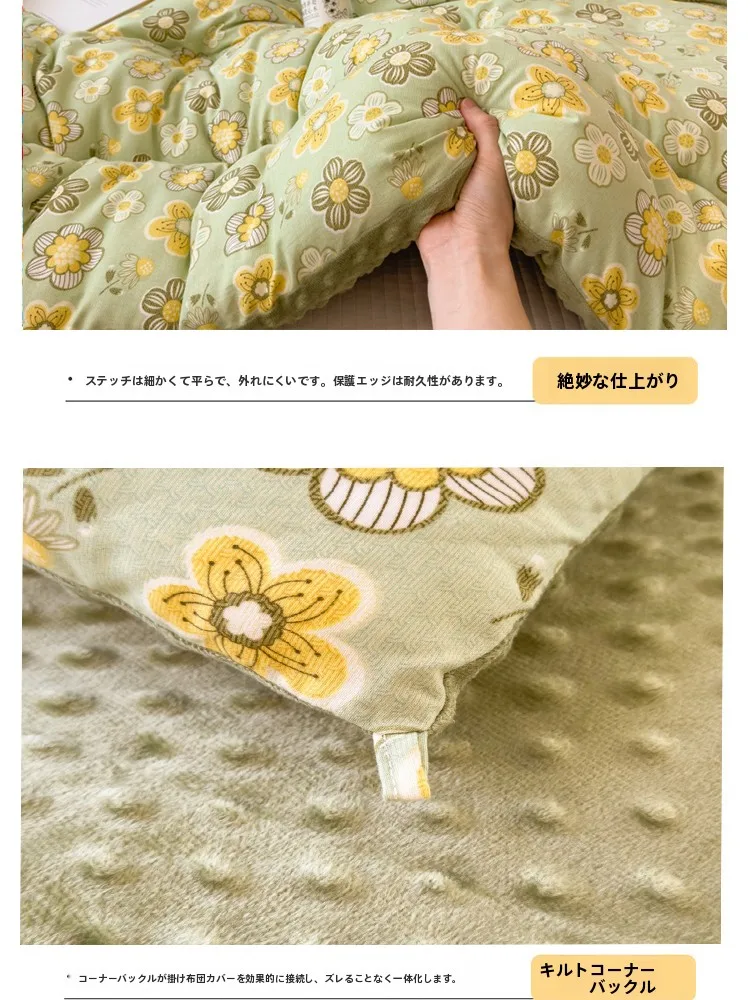 極上の柔らかさの冬用掛け布団：二層構造で長時間の保温性能を実現
