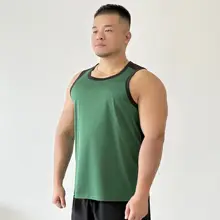 スポーツ用 ハーフジップカラータンクトップ【速乾・通気性・フィットネス対応】（セットアップ対応）