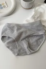 極上の柔らかさの無地ストライプショーツ【レディース・中腰・コットン製・包臀】（セットアップ対応）