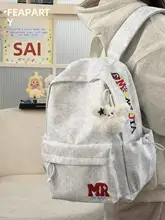 刺繍入りのシンプルなリュック【ユニセックス・キャンパス向け・大容量】
