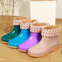 防水防滑レディース雨靴【耐摩耗・キッチン用・ショートブーツ】