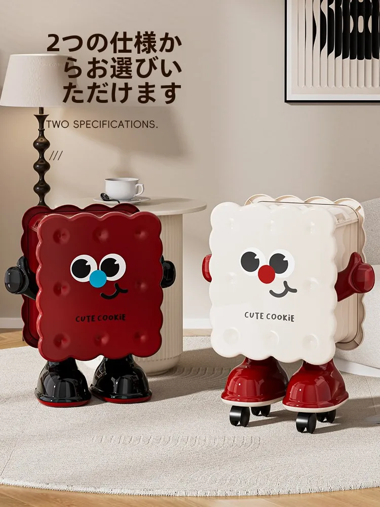 かわいいクッキー型ゴミ箱：12Lのプッシュ式でリビングや寝室に最適なデザインと移動性