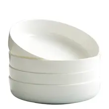 純白色 骨瓷製プレートセット【深皿・家用・創意デザイン・食器】