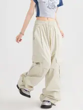 Remedie アメリカンレトロドローストリングカーゴパンツ【ストリート・ヒップホップ・ワイドレッグ】