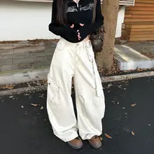 多ポケットデザインのワイドフィット工装パンツ【男女兼用・ストリートスタイル・レトロ】（セットアップ対応）
