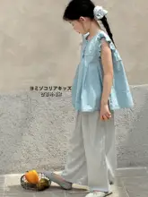 おしゃれな女の子用夏服【ドールシャツ・フリル袖・ストレートパンツ】（セットアップ対応）
