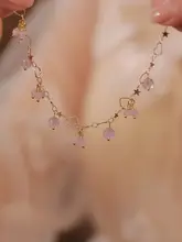 天然紫水晶足首アクセサリー【軽やかで上品・ホワイト水晶使用】