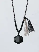 ネックレス ブレスレット 2WAY メンズ 天然黒曜石 六芒星 チャイナテイスト ニットネックレス ギフト