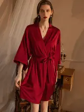 夏用 セクシーアイスシルク薄手半袖ルームガウン【春秋用・ゆったりデザイン】
