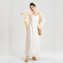 春夏用ルースシルエットの透かしデザイン吊り袖ドレス【ウエストマ  ーク・白色・リゾートスタイル】（セットアップ対応）