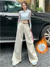 深いコーヒー色のレディースカジュアルパンツ【高ウエスト・タック入り・ワイドレッグ・ストレートカット・長めデザイン】