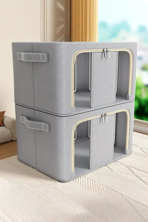 大容量衣類整理ボックス【折りたたみ式・家庭用・収納に便利】（セットアップ対応）