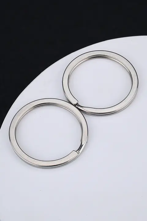 304ステンレス鋼製キーホルダーリング【DIY用アクセサリー・男女兼用・厚手・丸型】
