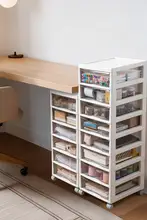 引き出し式A4収納キャビネット【オフィス用・移動可能・化粧品・文房具収納】
