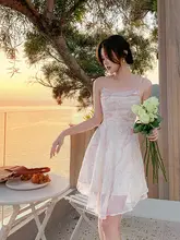リゾートフラワープリントキャミソールワンピース【夏用・ショート丈・ピンク・小柄向け】