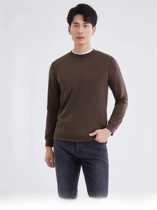 モダールコットン 衣装用ラウンドネック長袖ストレッチTシャツ【カジュアル・男女兼用】