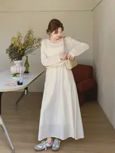 2点セット レディース フリンジ ニットトップス ワンピース 韓流 秋