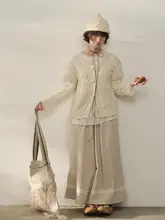 重ね着に最適な麻のリブ編み短袖カーディガン【春用・女性用】
