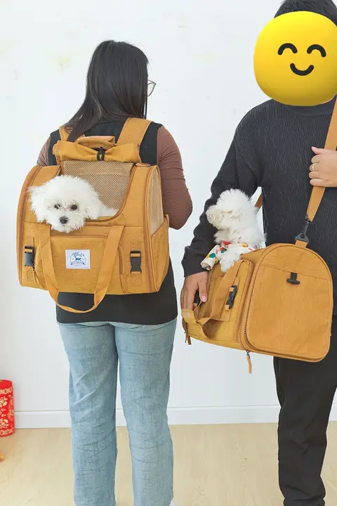 ペット用リュックサック【軽量・通気性良好・大容量犬用・両肩ハーネス】（セットアップ対応）