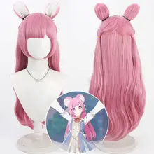 長いカールのウィッグ【コスプレ・分体耳付き・華やかなデザイン】