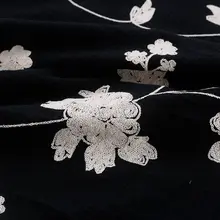 日本製立体刺繍綿クレープ生地