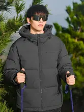 防風機能付き メンズダウンジャケット【フード付き・薄手・冬用】