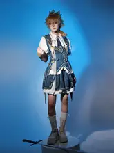 デザイナーのギフト！オリジナル契約魔法王子風ロリー  タ外衣シャツとショートパンツの可愛い日常コーデ（セットアップ対応）