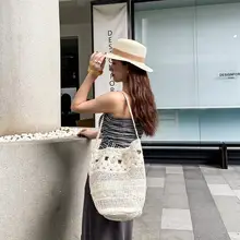 トートバッグ バケットバッグ ショルダー 大容量 編み込み メッシュ 2点セット リゾート ビーチ 夏 おしゃれ 「BYZZ」