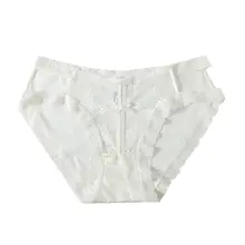 レディース シースルーレース トライアングルショーツ【透湿・綿ライニング・無痕デザイン】