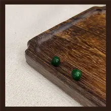 古風デザインの円形緑色ビーズ飾り【樹脂製・新中華風ボタン】