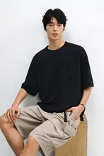 涼感防寒機能付き メンズ刺繍ポケット短袖Tシャツ【夏用・無地・重厚感】
