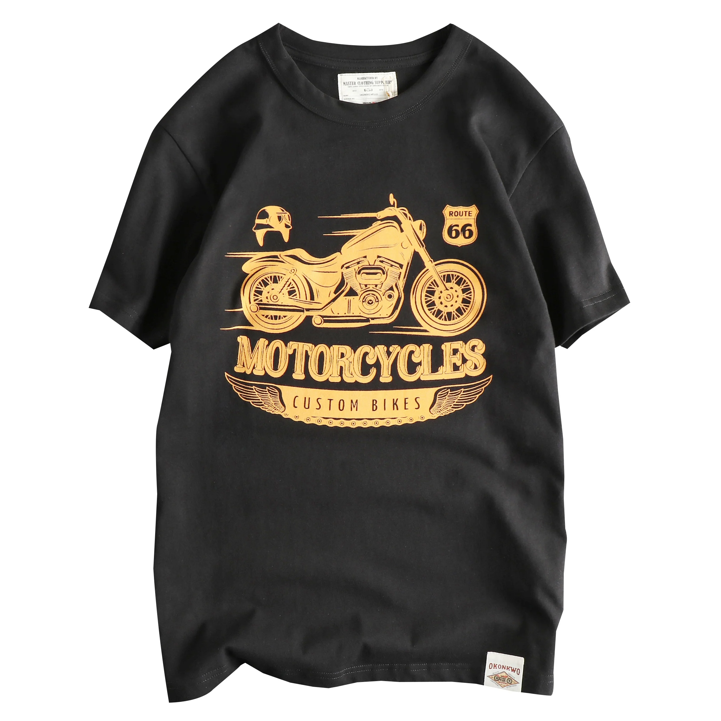 80年代 バイク レーサー レトロデザイン メンズ Tシャツ：コットン製のモーターサイクル風味を再現