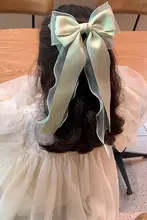 子供用 大きなリボンヘアアクセサリー【馬尾用・おしゃれ・飾り付き】