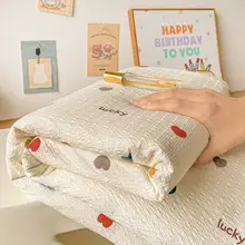 愛らしいハート柄のダブルベッド用フランネルシーツ【極上の柔らかさ・単品用・宿舎用】（セットアップ対応）