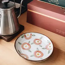 新中式デザインの陶器製デザート皿【レトロ風・小皿・サラダ皿・朝食用】（セットアップ対応）