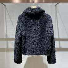 トレンチ風ショートコート【ふわふわ・長袖・シンプルデザイン】