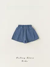 女の子用 デニムショートパンツ【薄手・夏用・カジュアルデザイン】
