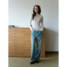 春にぴったりなニットカーディガン【フレンチカラー・薄手・細編み】