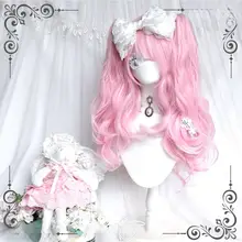 ウィッグ ロングツインテール ウェーブ パステルピンク ロリータ ガーリー レトロ