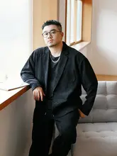 テーラードジャケット メンズ コットン起毛 大きいサイズ ゆったり ビジネスカジュアル 秋「GEEEKPANDA」