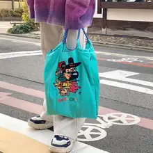 大胡子刺繍エコバッグ【ナイロン・ボールチェーン・トートタイプ】
