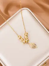 洗練されたデザイン！金色の枝葉モチーフネックレス【ステンレス製・華やかさを引き立てる】