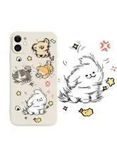 スマホケース シリコン ソフトケース かわいい 犬のイラスト iPhone Android対応
