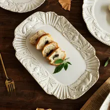 フランス風立体デザインの食器プレート【家庭用・レト  ロスタイル・デザート皿・サラダボウル・ステーキ・パスタ・魚料理用】