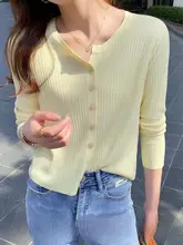 アイスシルクニットカーディガン【女性用・薄手・長袖・ショート丈】