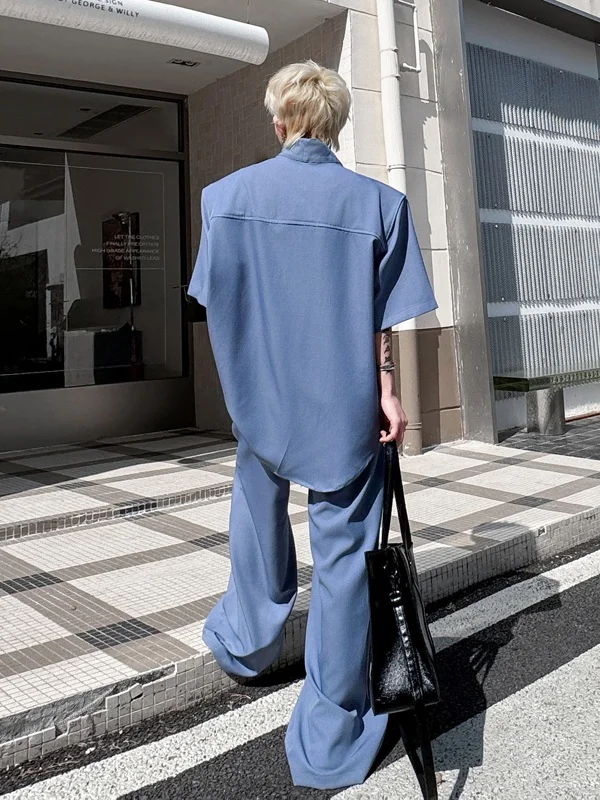 高級感のある短袖シャツとワイドパンツセット：アパレル 社員 が日常で選ぶべき着用スタイル