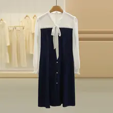 デザイン性のある二重構造のスリムワンピース【長袖・夏用】（セットアップ対応）