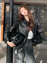 レトロPUレザーコート【春秋用・女性・スタイリッシュ・乗り物用】