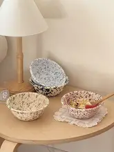 韓国風インスピレーションのスプラッシュエナメルキャンプカップ【燕麦ボウル・フルーツヨーグルトボウル】