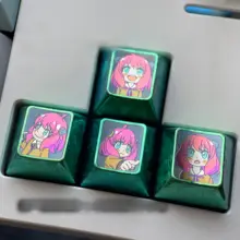アニメデザインのカラフルなチタン合金キーカバー【個性的な金属製・方向キー用】